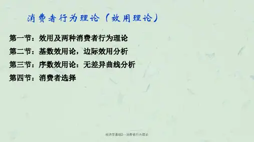 经济学基础3--消费者行为理论课件