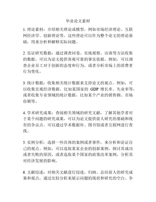 毕业论文素材