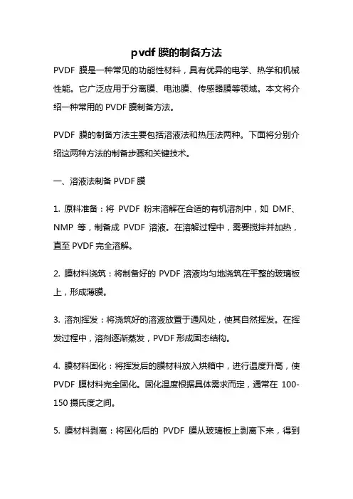 pvdf膜的制备方法