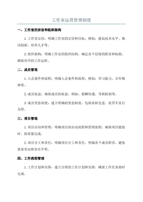 工作室运营管理制度
