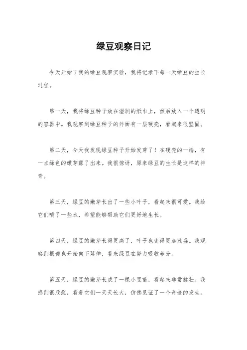 绿豆观察日记