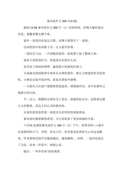 暴风雨作文300字(4篇)