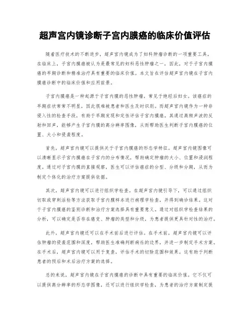 超声宫内镜诊断子宫内膜癌的临床价值评估