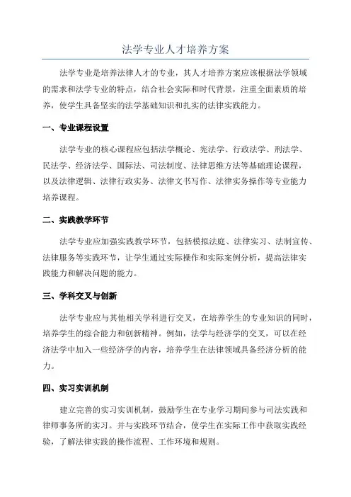 法学专业人才培养方案