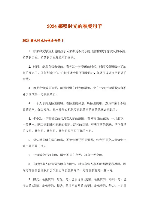 2024年感叹时光的唯美句子_1
