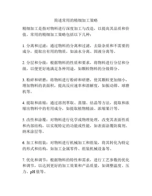简述常用的精细加工策略