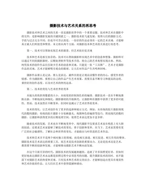 摄影技术与艺术关系的再思考