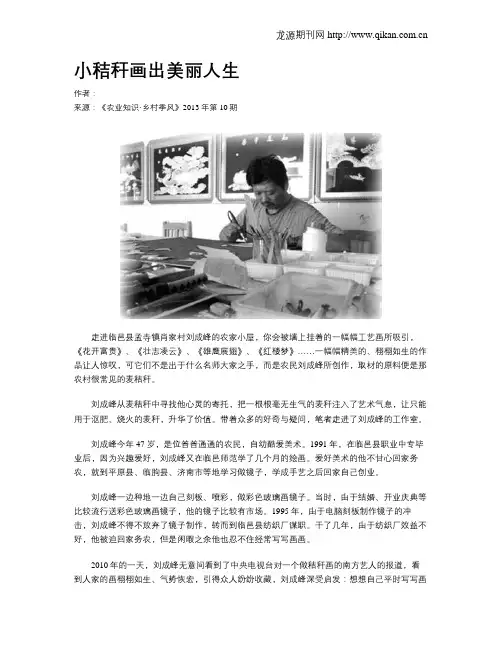 小秸秆画出美丽人生
