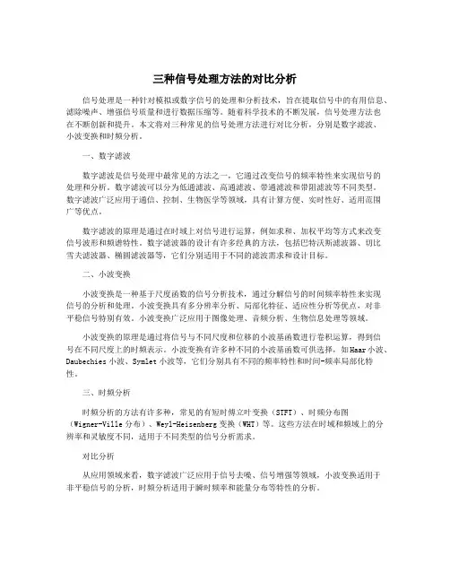三种信号处理方法的对比分析