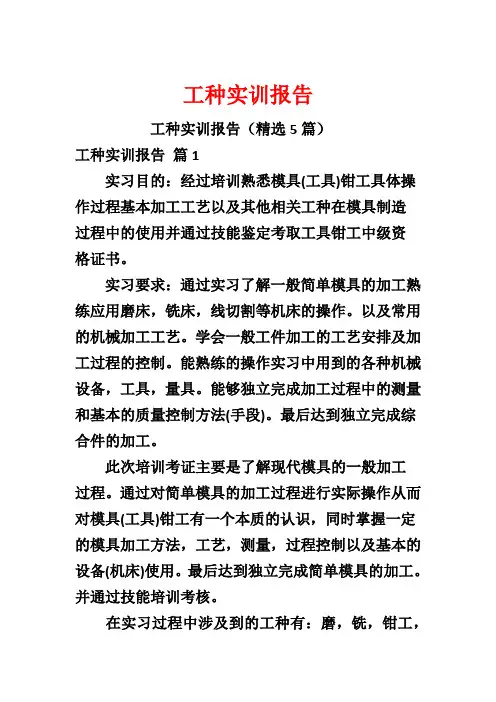 工种实训报告