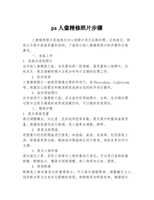 ps人像精修照片步骤