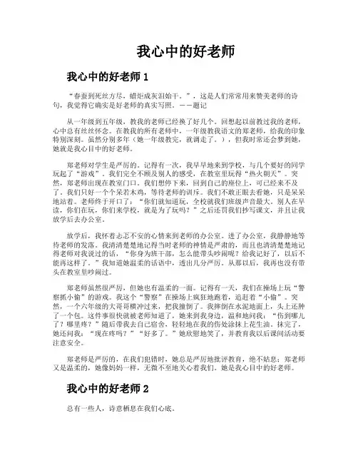 我心中的好老师