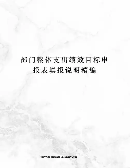 部门整体支出绩效目标申报表填报说明精编