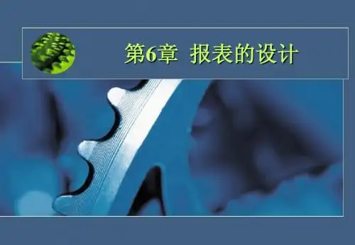 《Access数据库实用教程》第六章报表的设计