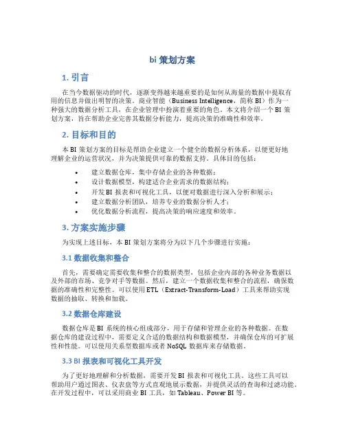 bi策划方案
