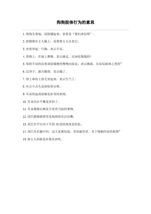 狗狗肢体行为的意思