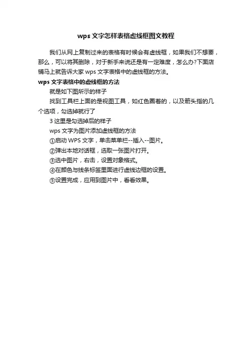 wps文字怎样表格虚线框图文教程