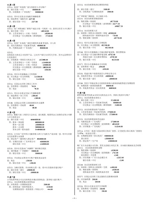会计模拟实验室记账凭证