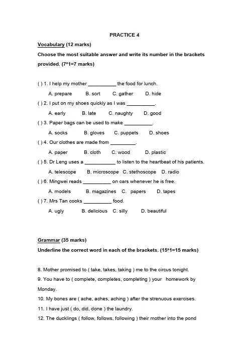 新加坡小学二年级英语试卷practice 4.doc