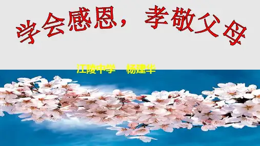 孝心主题班会PPT课件