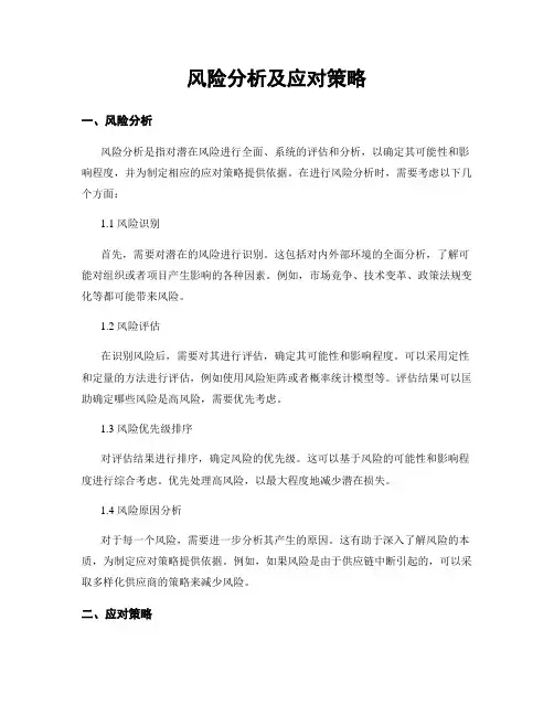 风险分析及应对策略