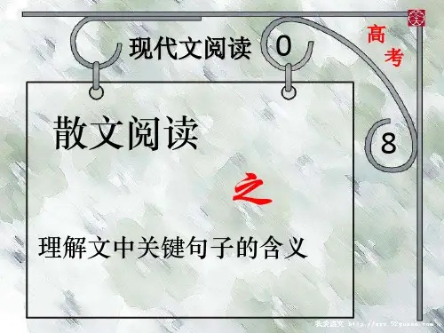 高考复习现代文阅读：散文阅读之理解文中关键句子的含义ppt