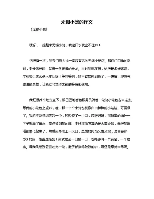 无锡小笼的作文