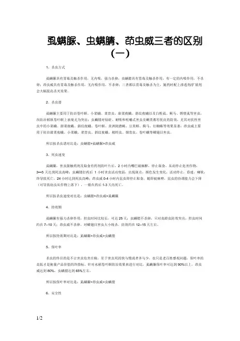 虱螨脲、虫螨腈、茚虫威三者的区别