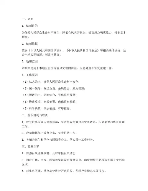 防范台风应急处置预案模板