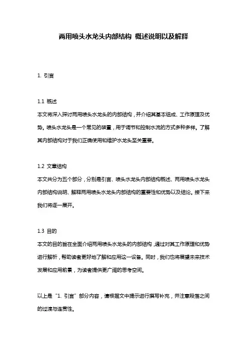 两用喷头水龙头内部结构_概述说明以及解释
