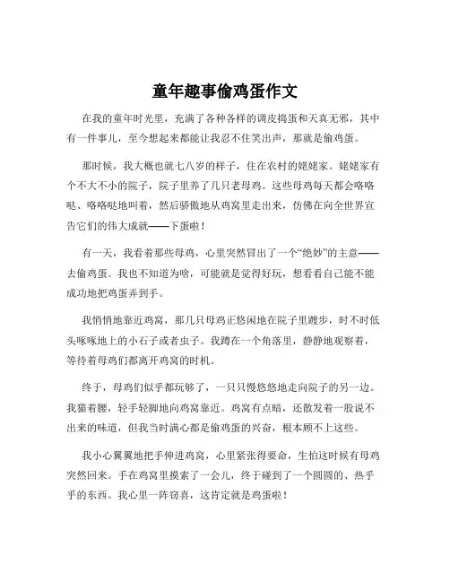 童年趣事偷鸡蛋作文