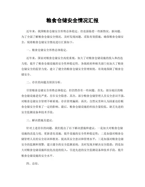 粮食仓储安全情况汇报