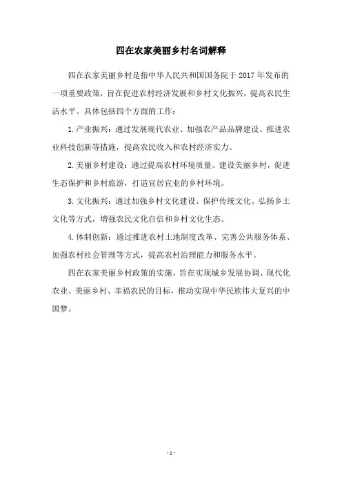 四在农家美丽乡村名词解释