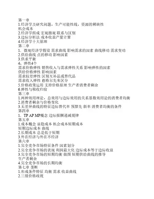 经济学原理重点