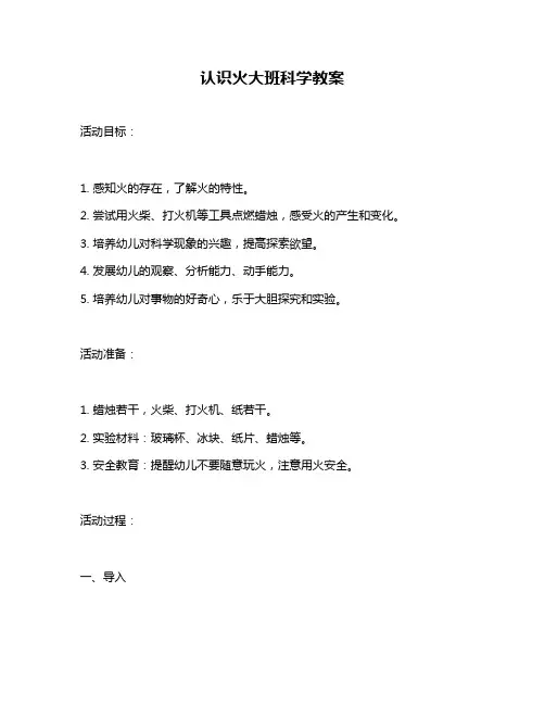 认识火大班科学教案