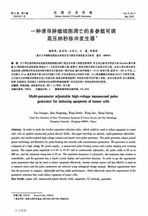 亡的多参数可调高压纳秒脉冲发生器