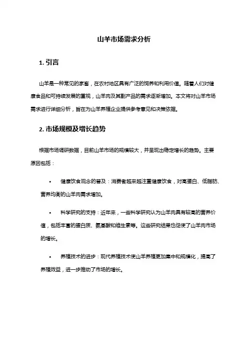 2024年山羊市场需求分析