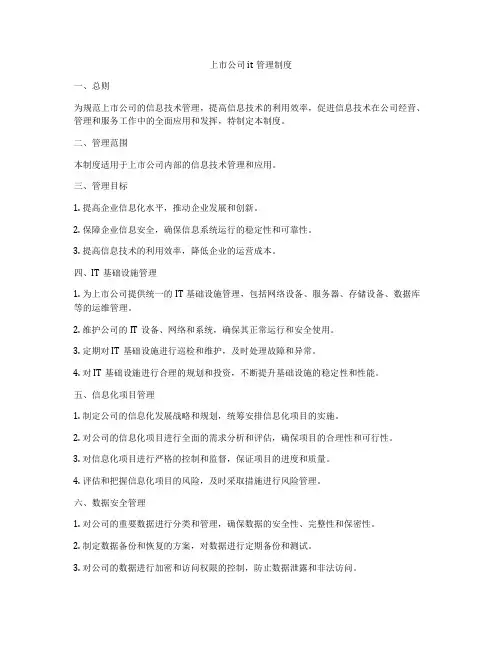 上市公司it管理制度