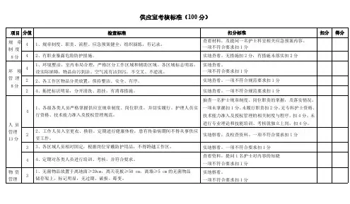 供应室考核标准(医疗质量管理考核标准)