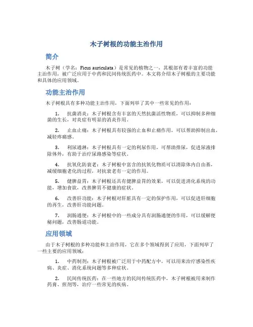 木子树根的功能主治作用