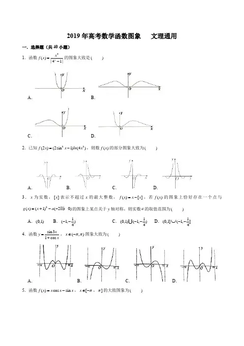 【高考专题】最新2019年高考数学 函数图象 专题复习(含答案)文理通用版