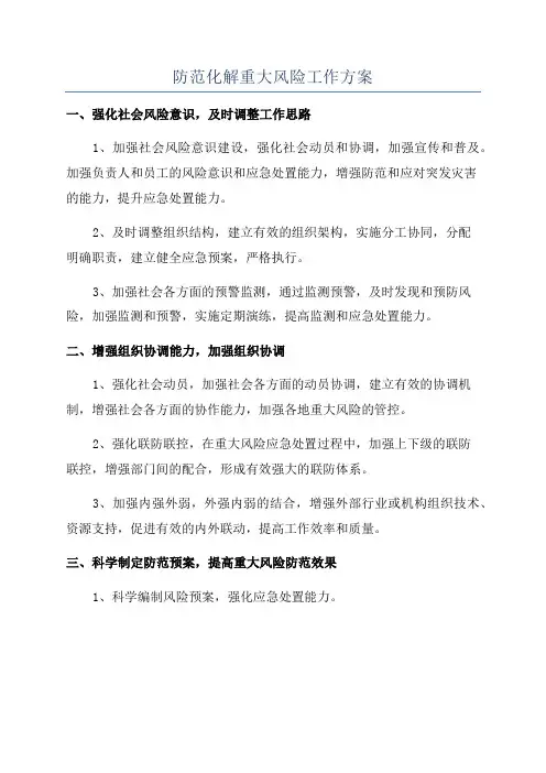 防范化解重大风险工作方案