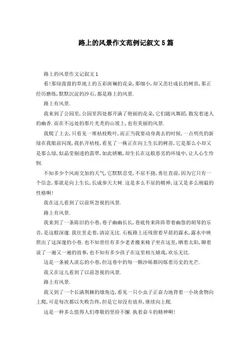 路上的风景作文范例记叙文5篇