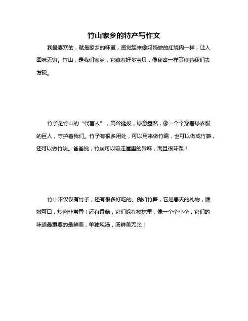 竹山家乡的特产写作文