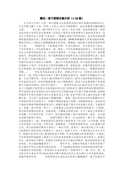 电视剧《瞧这一家子》剧情全集介绍