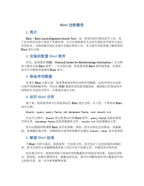 Blast分析报告
