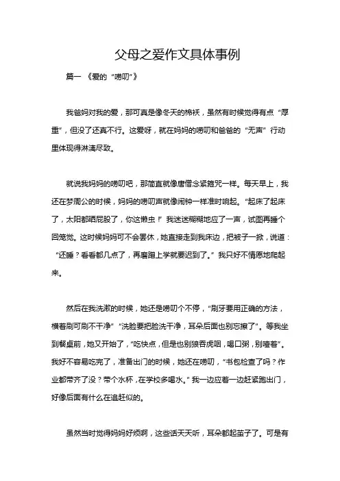 父母之爱作文具体事例