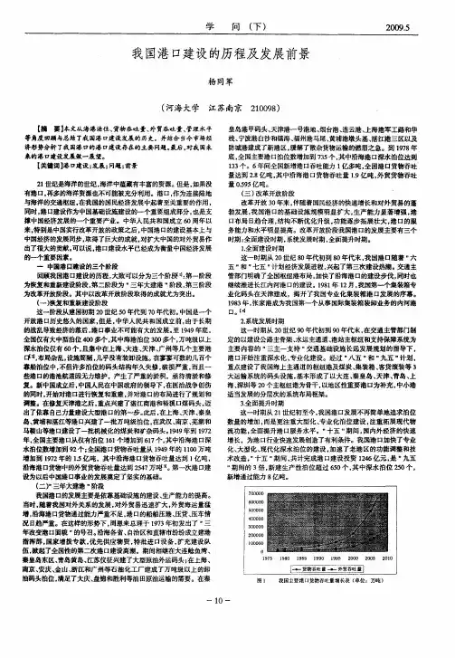 我国港口建设的历程及发展前景
