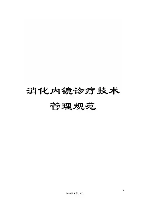 消化内镜诊疗技术管理规范