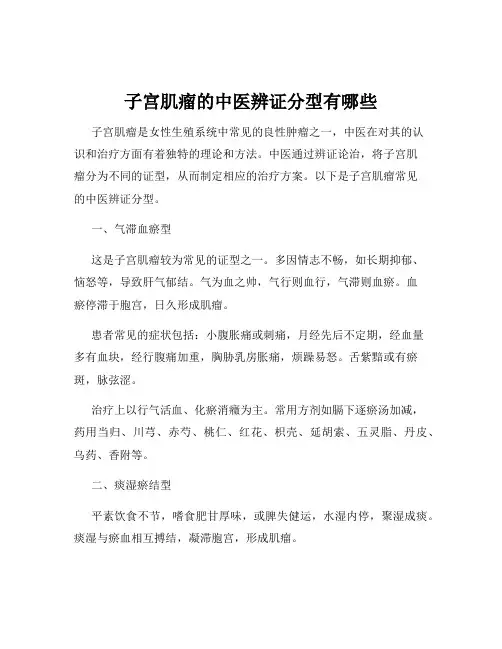 子宫肌瘤的中医辨证分型有哪些